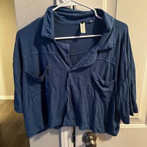 PacSun Women's Navy Blue Relaxed Pocket Lounge Top Size Medium